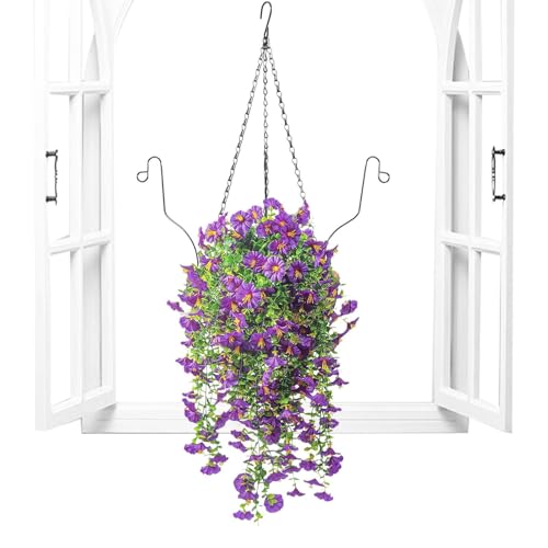 Flores artificiales colgantes para exterior e interior de casa 2
