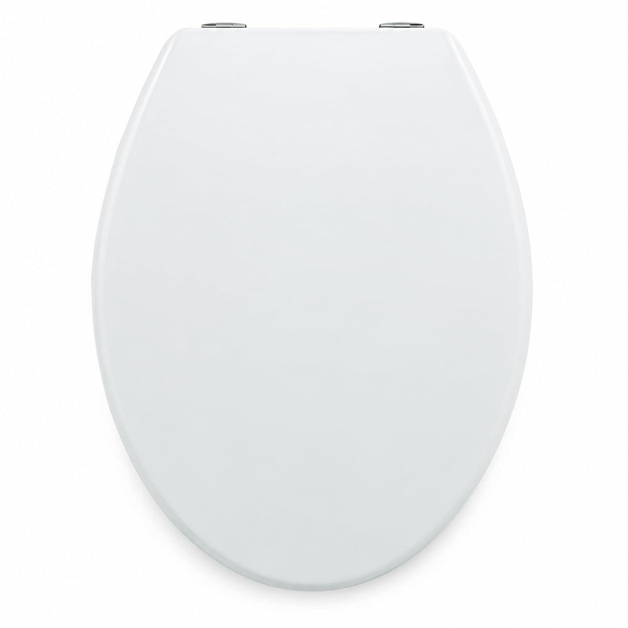 18" MDF Toilet Seat Universal Adjustable Fit Most Toilets Oval Seat┃Bathroom Standard Wooden MDF Toilet Seat | WC SEAT +Fittings (White)