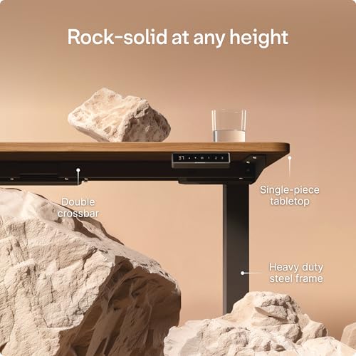 Image of Desktronic HomePro Standing Desk 72x30 - Made in Europe, Ergonomic Sit Stand Home Office Desk, Electric Height Adjustable, Dual Motor, USB & USB-C Charging, Wobble-Free, Touchscreen, 3 Memory Presets