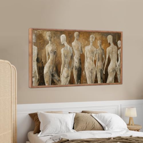 Image of CHDITB 3D Textured Abstract Figure Wall Art, Neutral Human Silhouette Decor