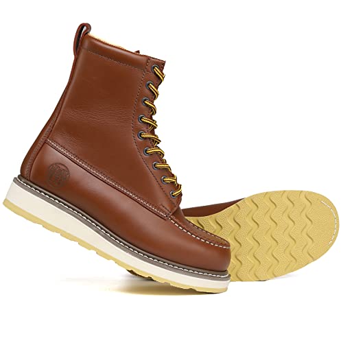 HANDPOINT Mens 8" SureTrack Soft Toe Slip Resistant Work Boots Comfortable Durable, 869942