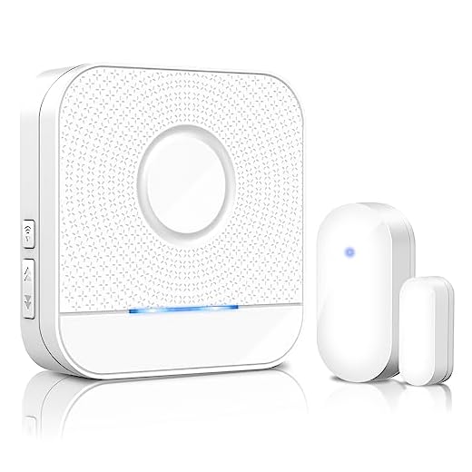 Kit Inalámbrico de Timbre para Puerta/Ventana con 1 Sensores Magnéticos de Puerta y 1 Receptores, Alcance de 1000 pies, 52 Sonidos de Timbre, 4 Niveles de Volumen,para el Hogar/Oficina/Tiendas