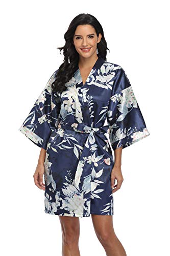 Image of Women's Pure Short Silky Robes Bridesmaid Bride Party Satin Robes Sleepwear