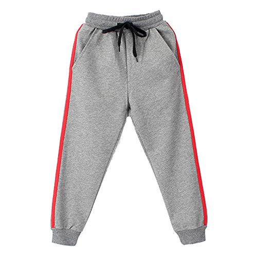 FLOWERKIDS Boys Jogger Pants Striped Cotton Sweatpants Adjustable Waist Trousers Age 5-14 Years4
