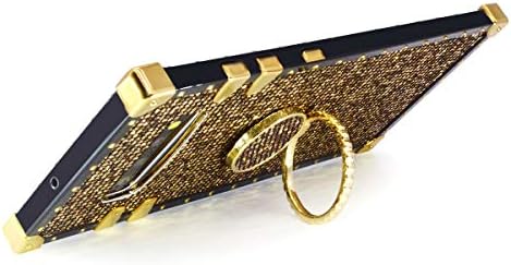 LUVI Galaxy S10 Plus Case, Bling Glitter with Ring Holder Kickstand, TPU Bumper Shockproof, Gold