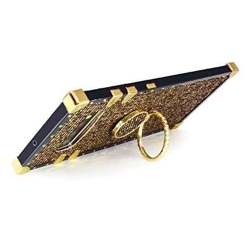 LUVI Galaxy S10 Plus Case, Bling Glitter with Ring Holder Kickstand, TPU Bumper Shockproof, Gold