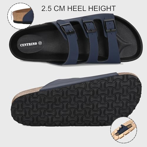 Image of Centrino Men's Berkin-Style Slip-On Sandals | Open Toe Design | Soft PU Footbed | Lightweight & Comfortable | Arch Support | On-Grip Sole | Casual Outdoor Wear (9208)