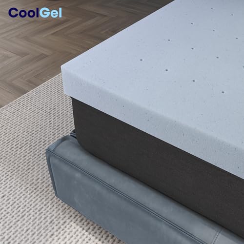 Image of COOL GEL Memory Foam Mattress Topper, Cool Gel Infused Memory Foam, Plush and Supportive, CertiPUR Certified (2-inch, Full)