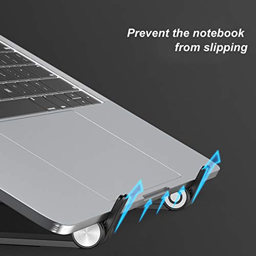 Laptop Stand – Adjustable and Foldable Laptop Tablet Stand – Portable Laptop Riser Compatible with All Laptops iPad Tablet (up to 15.6 inches), (Black) - Thumbnail 4