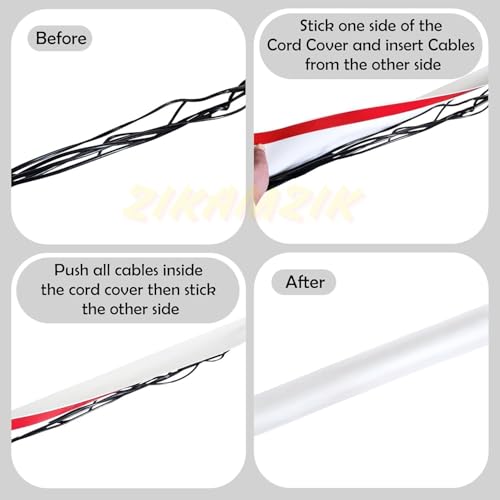 Image of Floor Cord Cover PVC Cable Protector for Wires on Floor, Cord Hider for Wall, Extension Cables, Wire Cover for Cable Management (1 Meter)