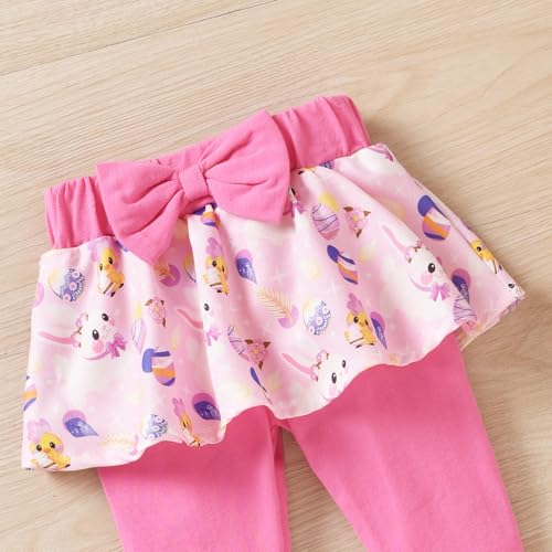 HINTINA Infant Baby Girl My First Easter Outfit Bunny Rabbit Printed Pants Headband Clothes Set4