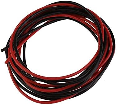 AGGER 16 Gauge Electrical Wire Silicone Wire Cable High Temperature Resistant Soft and Flexible Red Black Copper Stranded