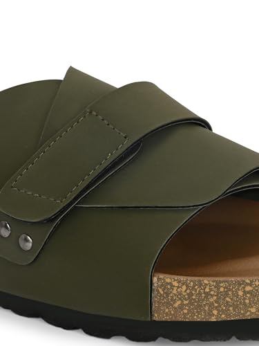 Image of EL PASO Men's Leather Cushioned Cork Sole Sandal Slippers (Size 6 to 12)