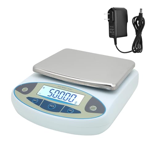 Báscula digital precisión 5000g 0.01g con pantalla grande miniatura 1