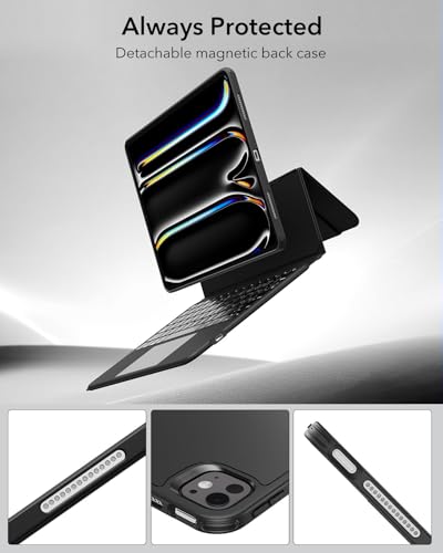 Image of ESR For iPad Pro 13 Inch (M5 /M4) 2024 Keyboard Case with Trackpad, Black