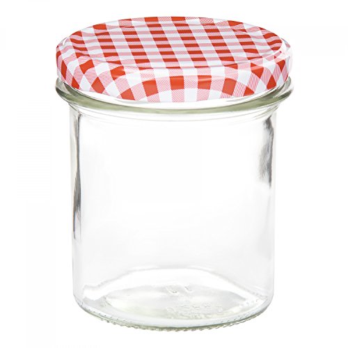Van Well 30er Set Einkochgläser 350 ml Sturzglas Deckel rot-weiß kariert incl. Rezeptheft | Einmachgläser für Obst… – Bild 3