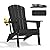 nevilywood Folding Adirondack Chair, Ergonomic Extended Backrest, HDPE All-Weather, 400lbs Capacity, Maintenance-Free, Cup Holder, ?Black?- Outdoor Patio & Firepit Chair