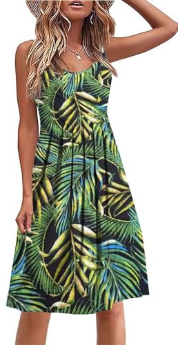 Image of Akihoo Women Summer Casual Sleeveless Midi Plain Pleated Tank Vest Dresses