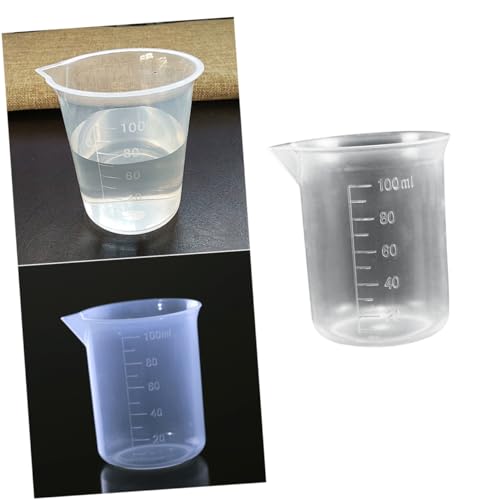 Cabilock 100ml Plastic Measuring Beaker Graduated Cup for Lab Household Baking Pp Material Easy to Clean