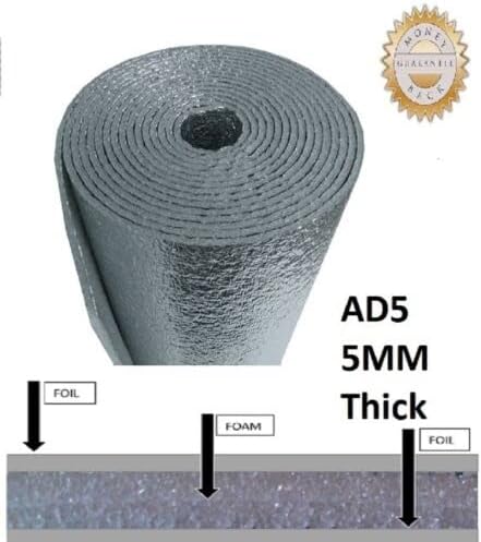 Garage Door Insulation 21" x 18ft Reflective Foam Core (1 Panel) R8 2 Car Size