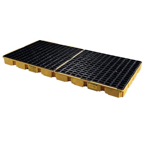 Eagle 8 Drum Spill Containment Pallet with Drain, Forklift Pockets, Yellow