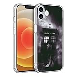 CHENQIAOHU Compatible with iPhone 16 Case, Design Unique Pattern Soft TPU Bumper Slim Protective Clear Case for Men Women Girl Boy(Science-Fiction-Doctor-Who-2)