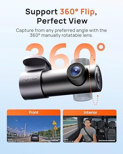 70mai Dash CAM M310 Plus 3K, 1620P Dashcam Auto, WiFi, Visión Nocturna, Detección de Movimiento, Grabación Time-Lapse, WDR, Grabación en Bucle, Modo Aparcamiento, WiFi, App, MAX 256 GB 5