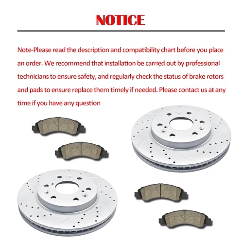Image of Acinoparts Front (12.64 inch) and Rear Brake Kit for 2010-2017 GMC Terrain