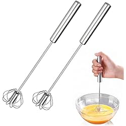 Tipos De Varillas De Batidora Título: 2 batidores semiautomáticos, batidores de acero inoxidable, utensilios de cocina para hornear, batidor de tipo empujón, adecuado para mezclar batir, espumar y agitar