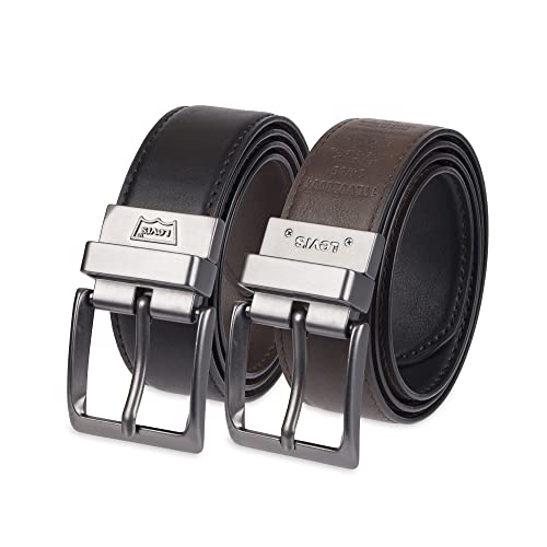 Image of Levi's Leather Men's Levis 40Mm Reversible Belt With Brushed Silver Buckle