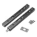 Sumnacon 2 Pcs Door Flush Bolt - 8 Inch Concealed Security Door Lock for French Doors, Composite Doors, Wood Doors, Double Doors, Dummy Doors, Black Brush Stainless Steel Finish