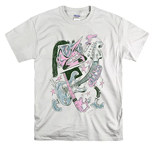 T-shirt guitare pour homme et femme blanc XXL style décontracté pour artiste