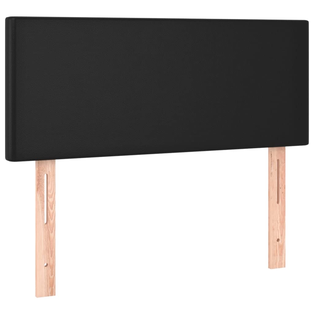 vidaXL Cabecero Cama Tapizado Acolchado Antimancha Protector Cubierto Elástico Prueba Polvo Funda Dormitorio de Cuero Sintético Negro 90x5x78/88 cm