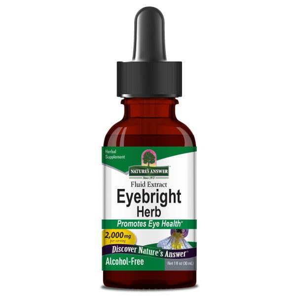 Natures Answer Eyebright Herb Extract 2000mg 30ml Gluten Free SOYA Free Vegan Vegetarian Non-GMO Alcohol Free
