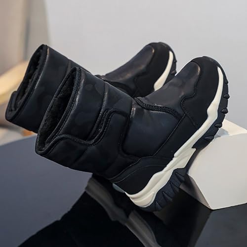 Boys Girls Snow Boots 𝐖aterproof Slip 𝗥esistant Outdoor Slip On Winter Warm F𝐮r Lined Outdoor Kids Boots Flat Shoes4