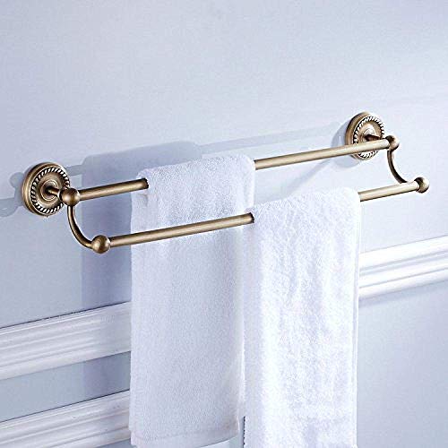 Xiaolin - Toallero de baño, estantes de baño, toalleros, colgante de baño, un clásico de cobre doble, toallero colgante, barra de toalla de doble poste para baño