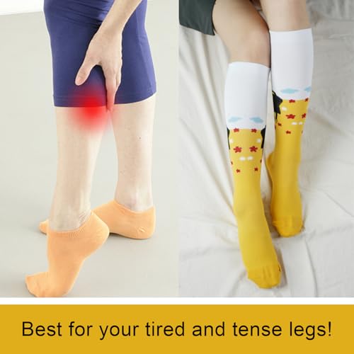 Junely 3 Pairs Compression Socks for Women Knee High Stockings for Running Nurses Work Travel Flight Sports Gifts4