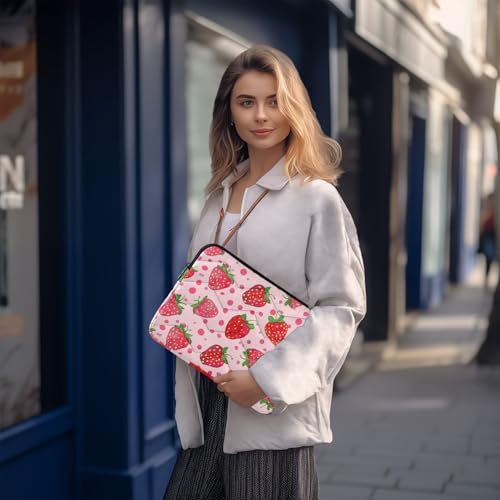 Funda para portátil con diseño artístico rosa fresa 13 pulgadas miniatura 7