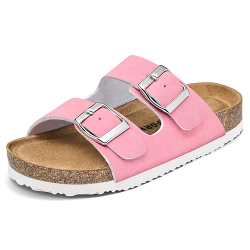 Image of K KomForme Kid Sandals Boy Girl Cork Footbed Slide with Adjustable Strap | Open-toe, Comfort