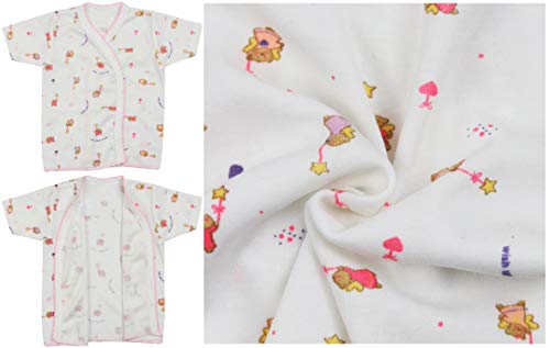 Image of ToBeInStyle Babies' 4 Pack Relaxed Fit Short or Long Sleeve Button Up Kimono Tee Swaddle Shirt