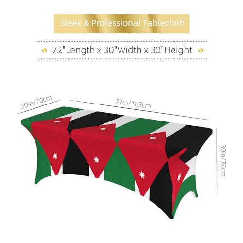 Nappe extensible drapeau jordanien lavable pour table de banquet - 7