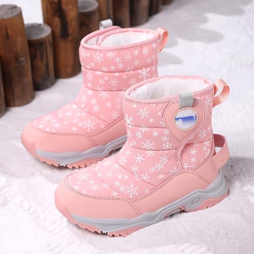 IWIHMIV Snow Boots for Toddlers Snow Shoes Kids Winter Shoes Boys Girls Snow Boots Outdoor Warm Non-Slip Winter Shoes4