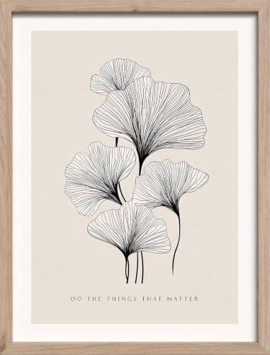 Affiche Ginkgo Do the Things That Matter pour un salon scandinave épuré