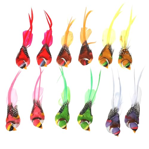 SHINEOFI 12 Piezas Pájaros de Espuma Realistas para Decoración de Pascua, Accesorios Fotográficos Adorables y Resistentes, Ideales para Decoraciones de Oficina y Hogar Color Aleatorio