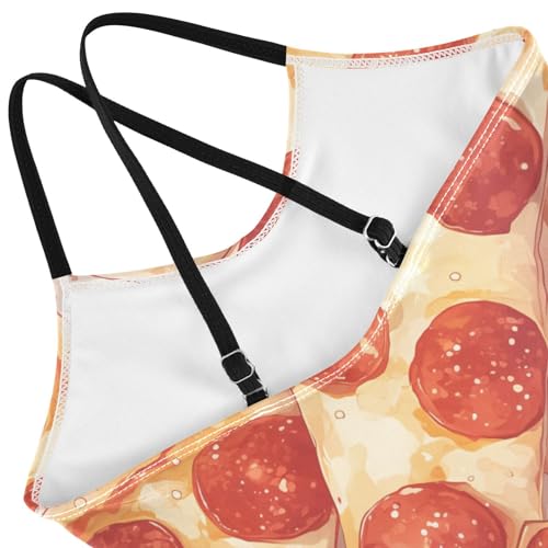 KLL Pizza Pepperoni Visit My Page Girls' 1 Piece Swimsuit Beach Swimming Suits Adjustable Shoulder Strap Quick-Dry4