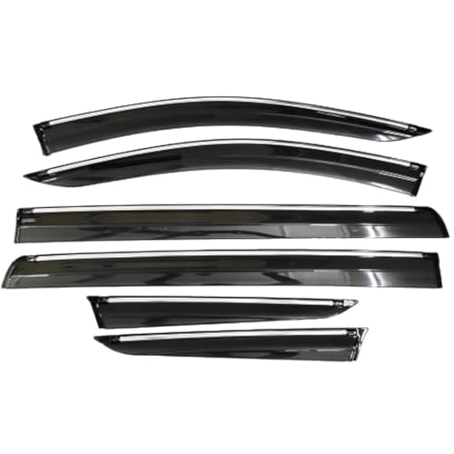 Image of CAR SAAZ Chrome Line Door Visor for Safari Storm (2012-2019) (Set of 6 Pcs) | Rain Guard | Wind Deflector