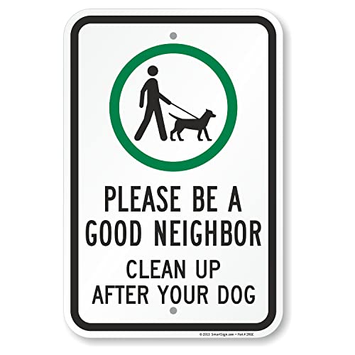 Plaque de signalisation chien et propreté verte pour clôture et mur extérieur