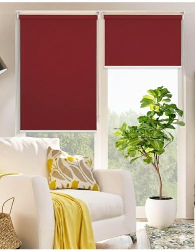 Image of 100% Blackout Roller Blinds for Windows | UV Protection & Thermal Insulated Fabric | Privacy Window Shades for Home & Office | Easy Install