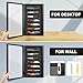 Triceratops Knife Display Case with Lockable Clear Acrylic Door, Wall Mount Wooden Knife Display Stand, Pocket Knife Display Cases for Storage, Collection, Holds up to 7 Knifes (Black)