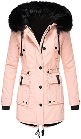 Winter Coats for Women Plus Size Thick Warm Cashmere Parka with Fur Hood Fashion Windproof Puffer Jacket Big Collar Outerwear